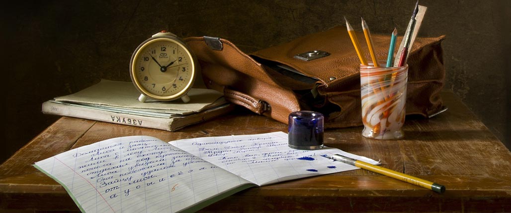 Stilleben Schule Retro